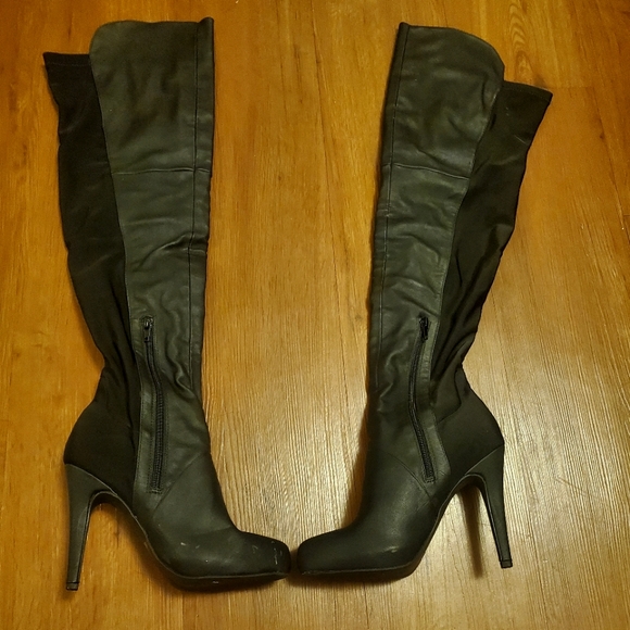Over the knee faux leather boots - Picture 1 of 6